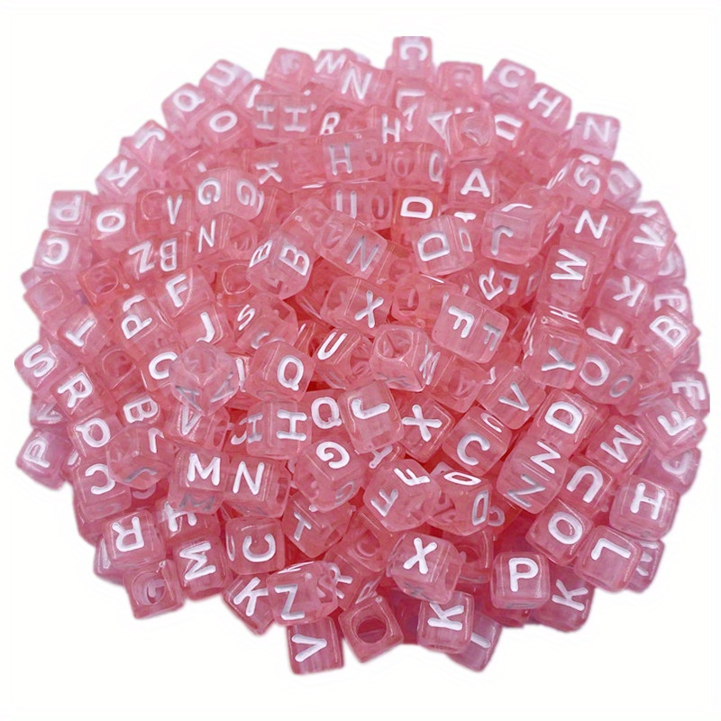 Acrylic Transparent Colorful Square Letter Beads For Jewelry - Temu