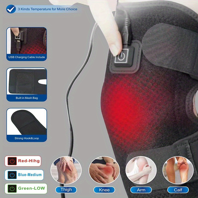 electric heating care for knee protection tool infrared heating relax knee joint and rehabilitation in arthritis joint exercise health care and protective belt heated knee brace wrap support thanksgiving gift for dad mom details 0