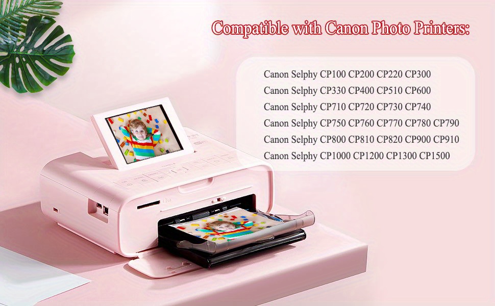 Canon Selphy Cp1000 Compact Colored Photo Printer + 4 Packs Color