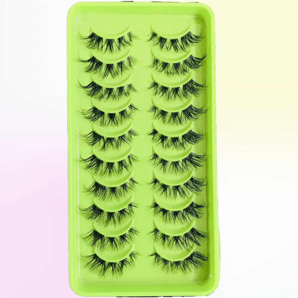 10 Pairs Natural 3D Faux Mink Short False Eyelashes