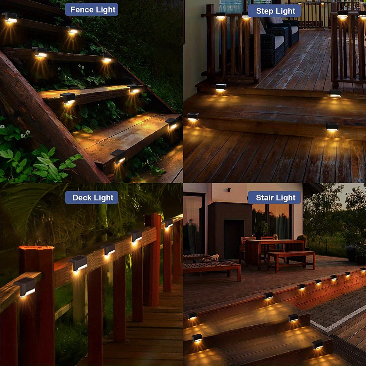 Solar Deck Lights Outdoor Solar Step Lights Waterproof - Temu