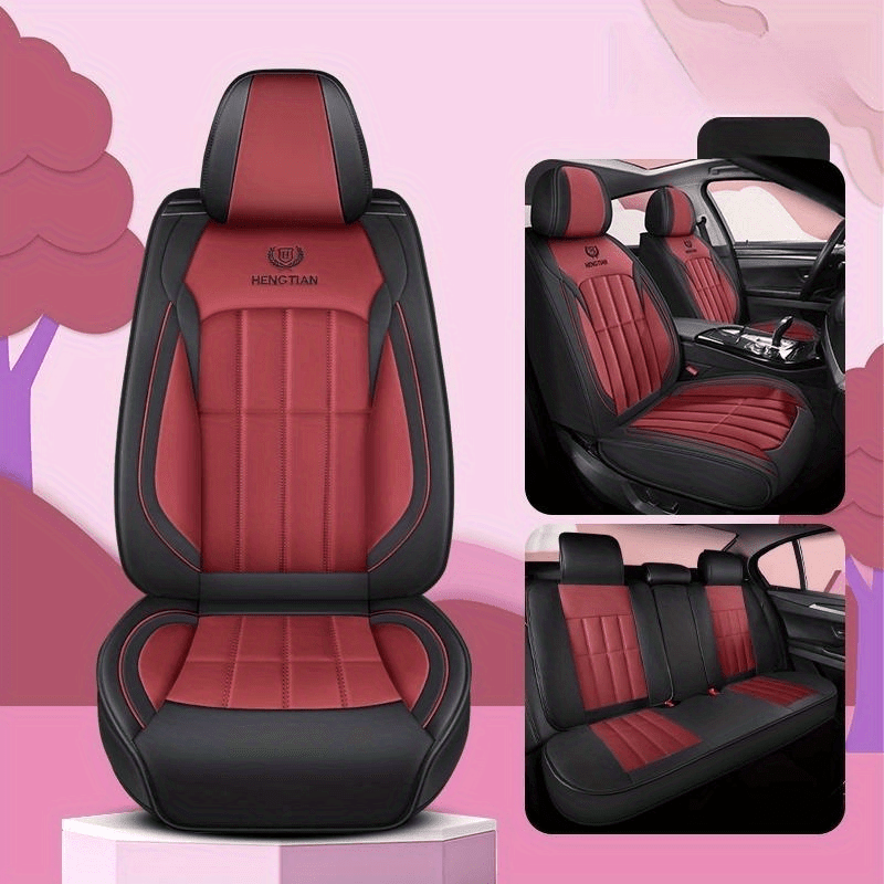 5 Luxury Car Seat Covers, New, Premium, All-season, Universal Fit,  Big-eyed, Full Coverage, Full Leather, Breathable, Car Seat Protector,  Summer - Temu