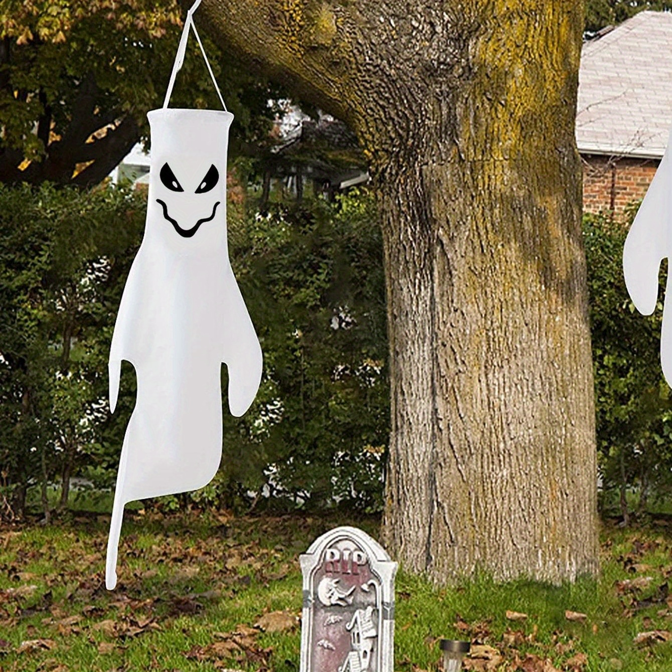 LIANR Meias de vento fantasma iluminadas de Halloween fáceis de montar  pingente durável para decoração de jardim doméstico