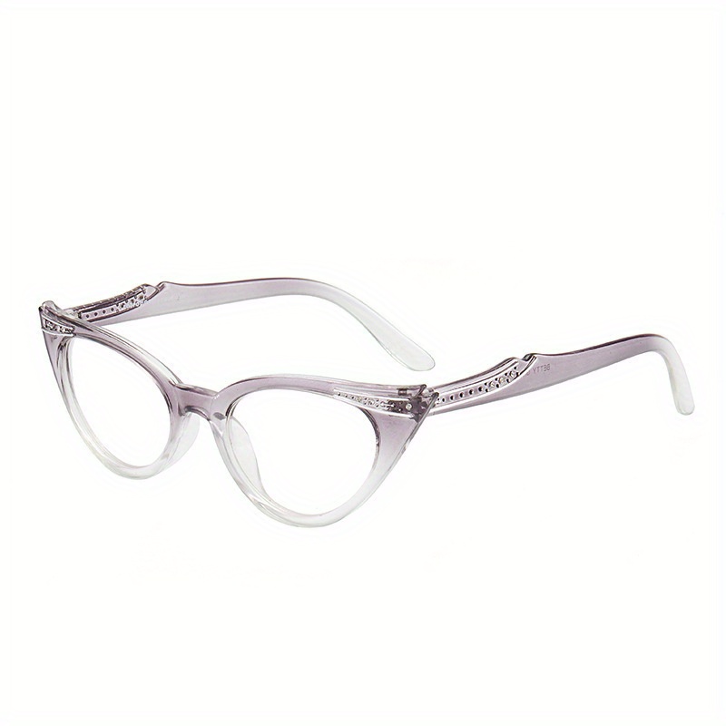 Rhinestone Cat Eye Clear Lens Glasses Large Party Favors - Temu