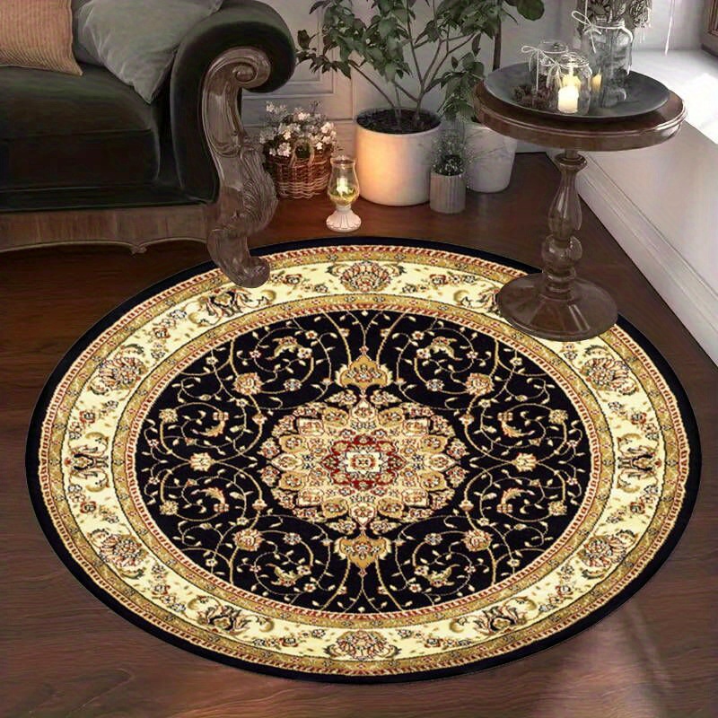 Black Golden Irregular Line Kitchen Rug Cushioned - Temu