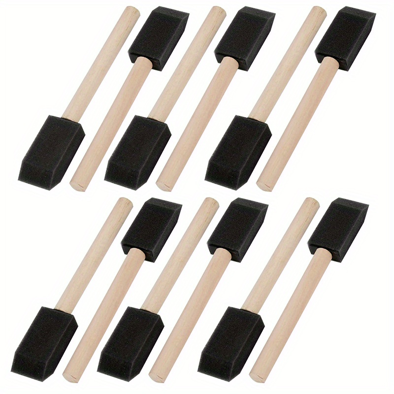 24pcs Foam Paint Brushes, Wood Handle Sponge Brushes For Painting,  Staining, Varnishes, And DIY Craft Projects (1'', 2'' And 3'')