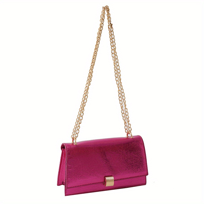 Pink Buckle Shoulder Bag with Chain Detail - PEDRO AE