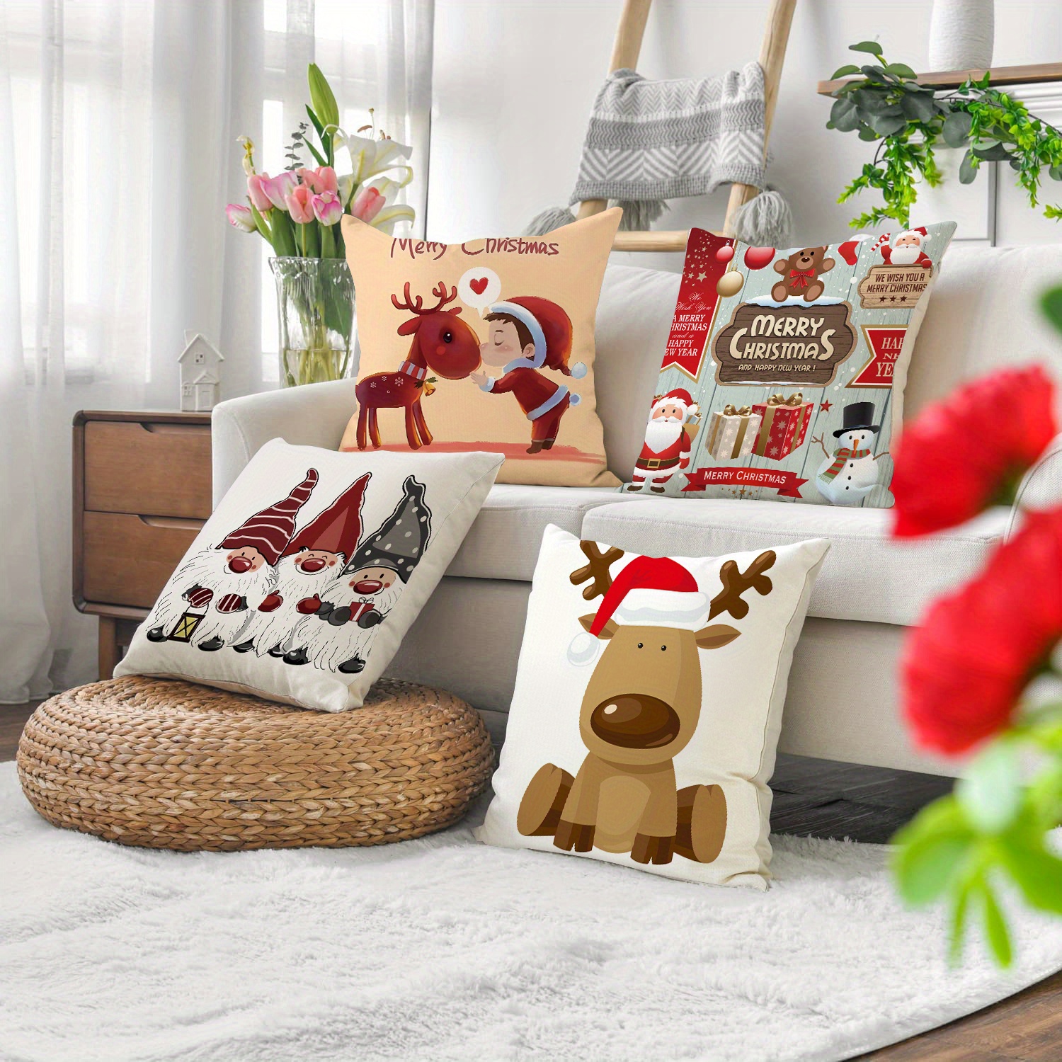 Bear Christmas Pillow Cover Christmas Pillows Christmas 