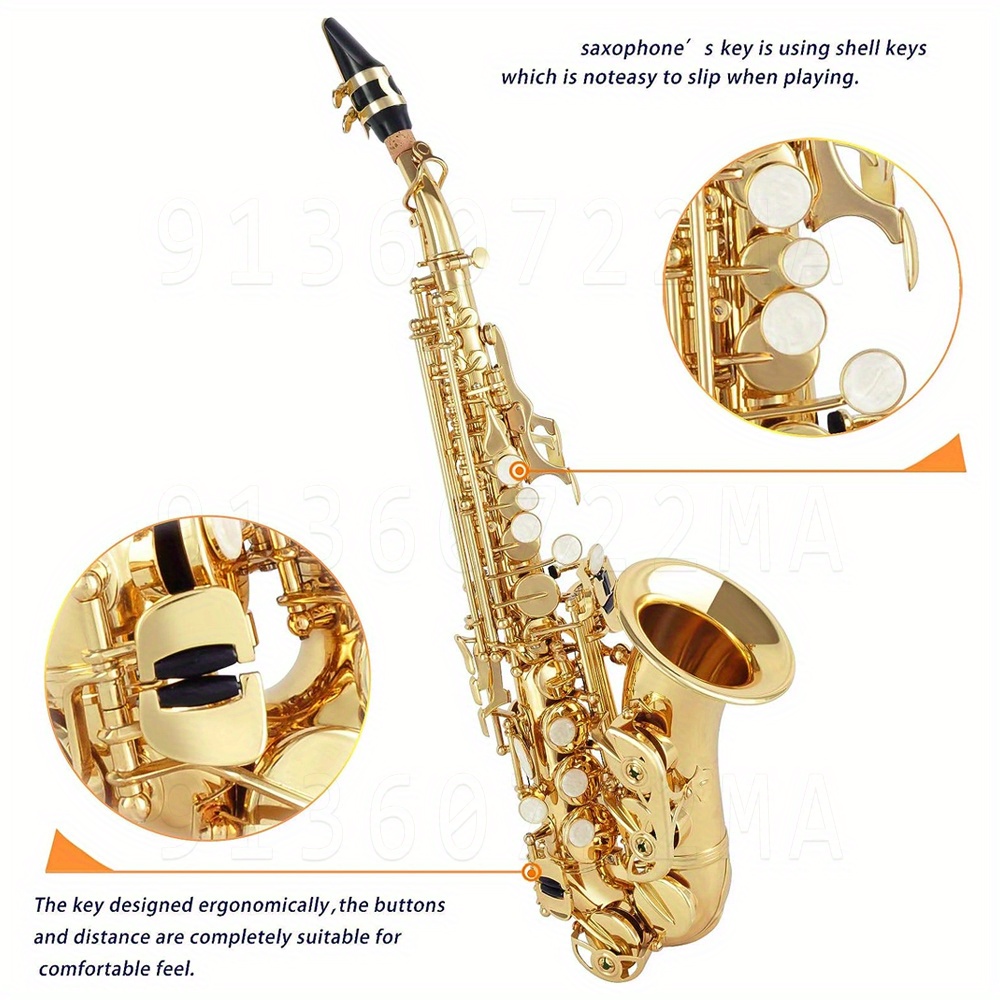 S54 Bb Soprano Saxophone B flat Curved Soprano - Temu