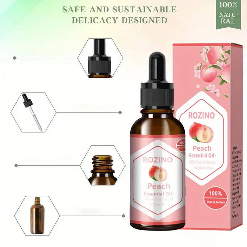 Peach Essential Oil, 100% Pure Essential Oil, Suitable For Face, Body And  Hair, Used For Massage, Skin Care, Scraping, Bathing, And Relaxing  Essential Oil Of Diffuser - Temu Oman