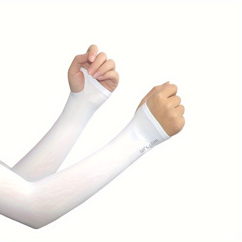 Ice Sliky Fiber Fabric Sleeve Covers - & Heat Reduction, Breathable Stretch Fit for Men & Women, Summer Outdoor Activities like Driving, Fishing, and Sports - Black, Fishing Gear Essentials, Flexible Arm Coverage