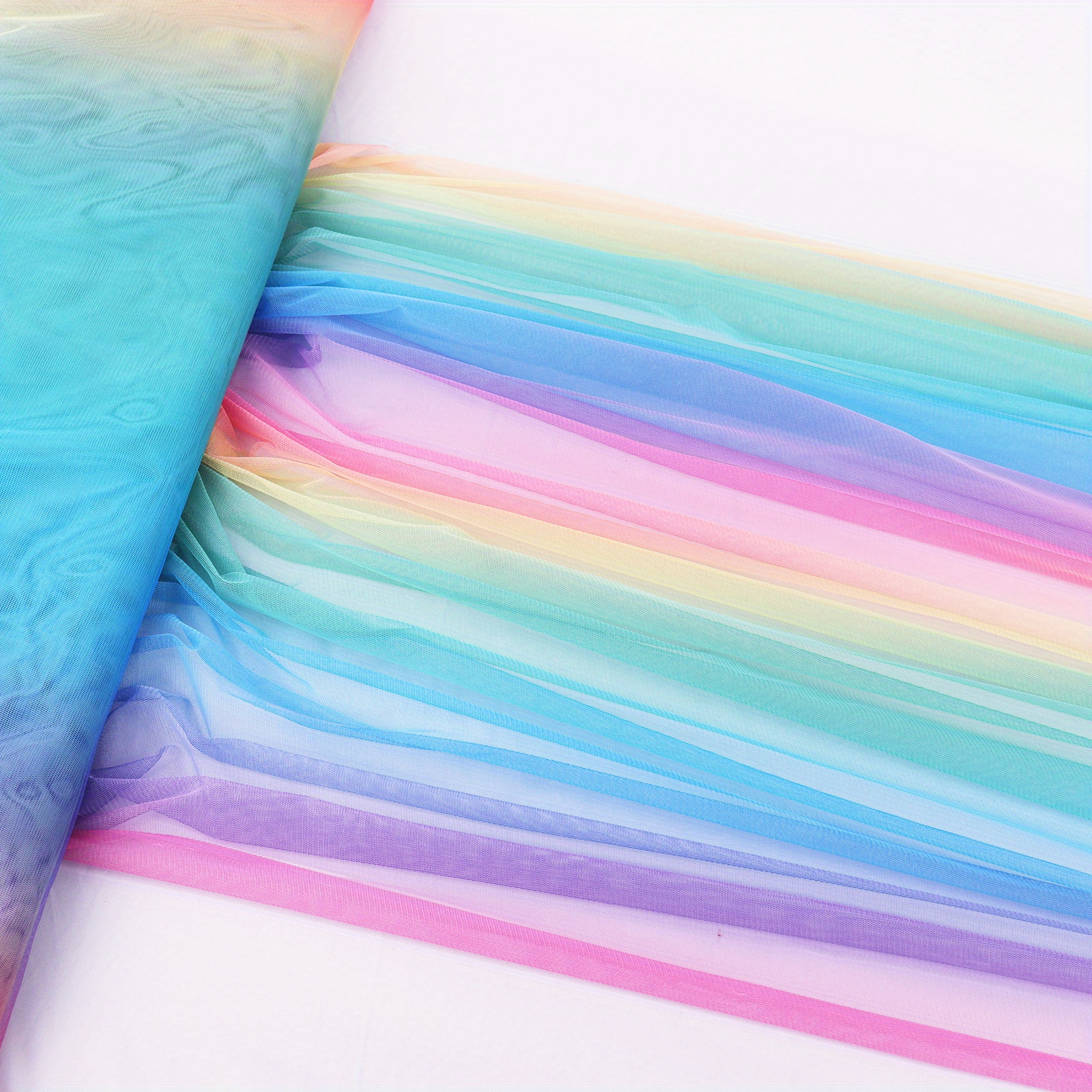 

1pc 63" X 8 Yards (24 Feet) Rainbow Tulle Fabric Rolls For Wedding Party Baby Shower Holiday Room Decoration Tulle Bolt Diy Wraping Crafts