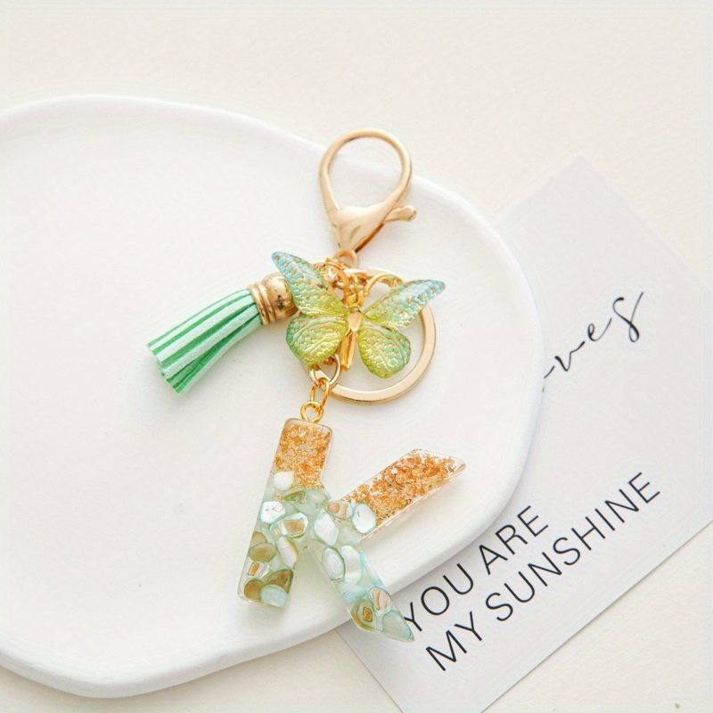 Initial Letter Keychain Pendant Resin Letter Keychain Purse - Temu