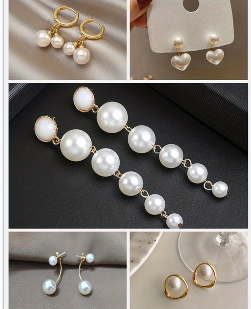 20pcs White Imitation Pearl Charms Pendant with Rhinestone DIY Jewelry, Jewels Earrings Bracelets Making,Temu