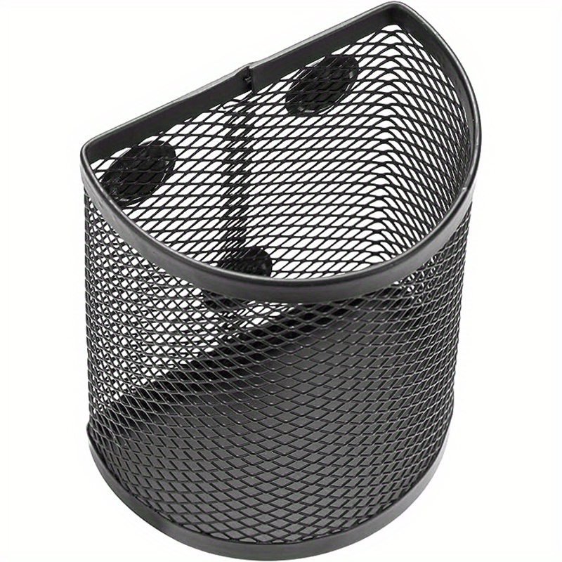 Black Wire Mesh Magnetic Storage Baskets and Office Supply