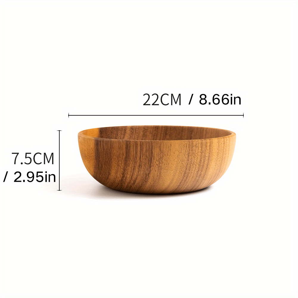 Solid Wood Salad Bowl Outdoor Camping Dining Utensils