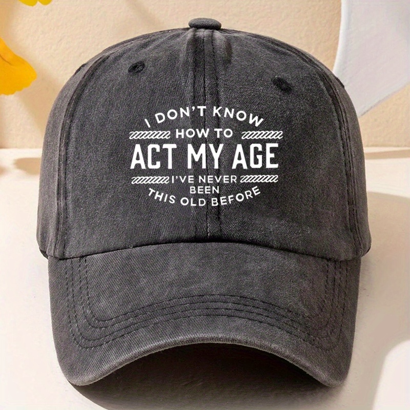 TEMU Casquette de baseball délavée à imprimé lettre, Dad Hat vieillie pour femme, Casquette bec de canard vintage d'extérieur à dessus doux