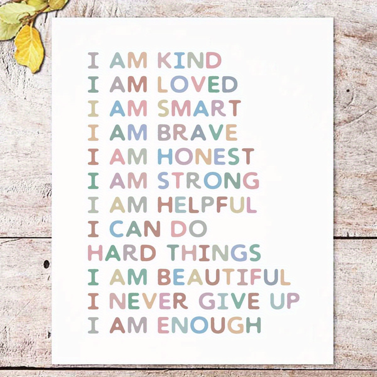Image of Canvas Poster, Modern Art, I'm Kind And I'm Enough, Art Prints, Gifts For Family, Wall Decor, Playroom Decor, Bedroom Decor, No Frame