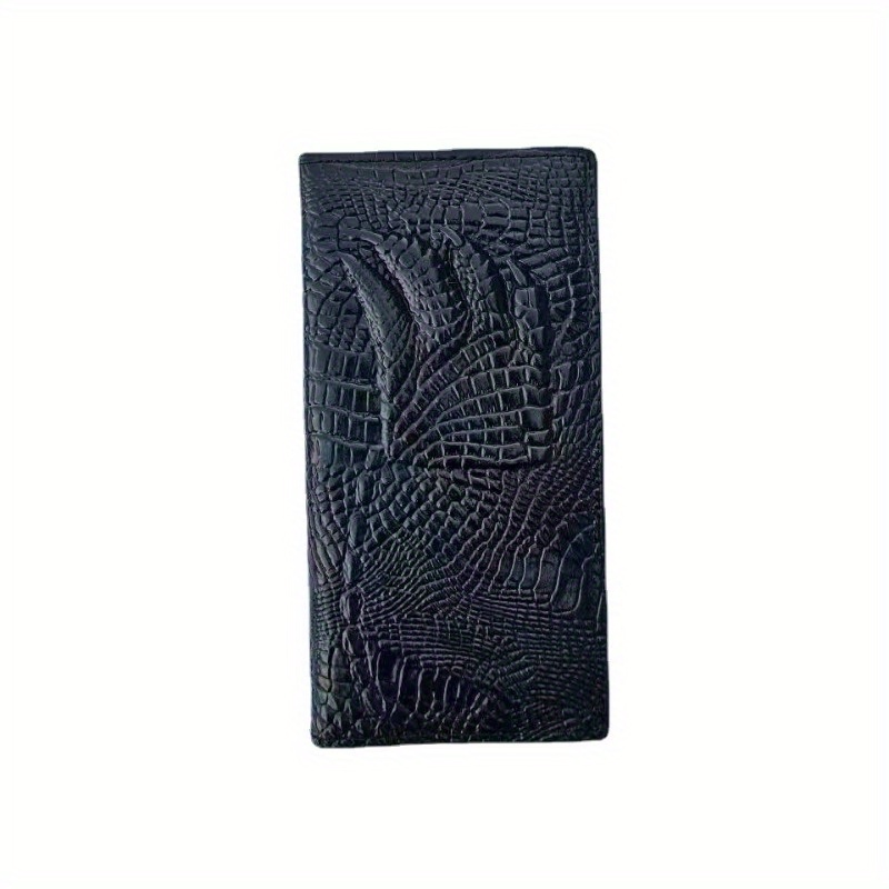 Long Crocodile Print Money Clip Men Multicard Slot Pu Leather Card