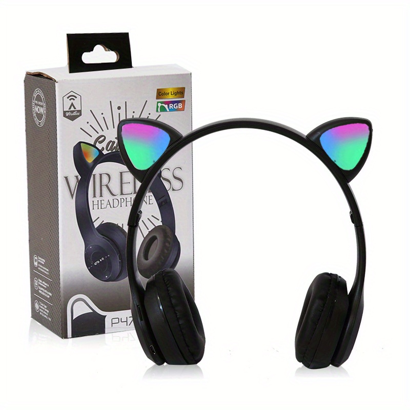 point fidget jouets mignon casque bulle jouet antistress monté sur la tête  sans fil casque arc-en-ciel stéréo écouteur