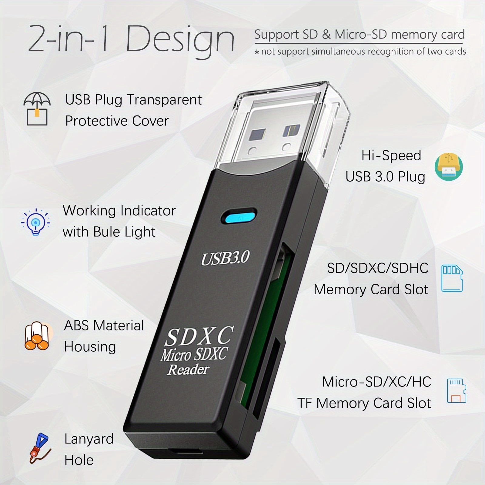 Lecteur de carte mémoire, lecteur de carte SD/Micro SD et adaptateur Micro  USB OTG vers USB 2.0 avec connexion USB Micro USB standard pour PC,  ordinateur portable et smartphone avec fonction OTG1