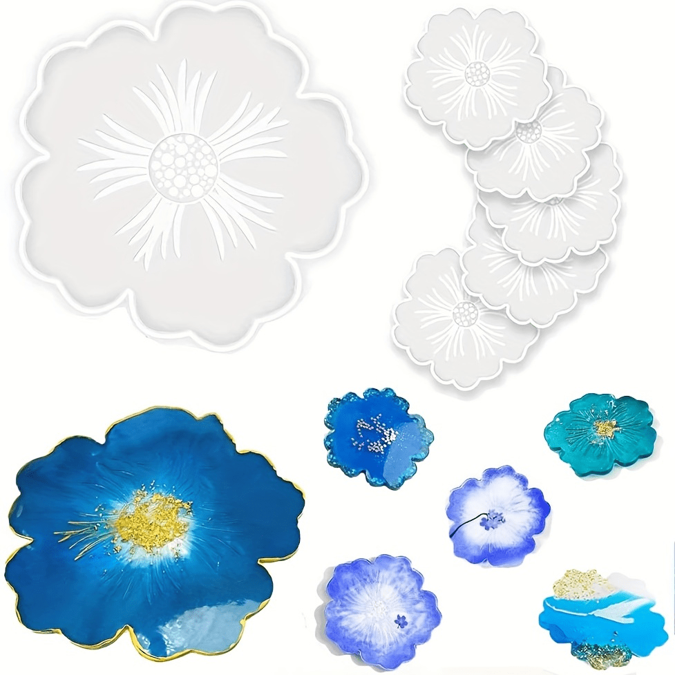 Grand Plateau Fleur En Résine - Fait Main, Sans Marque