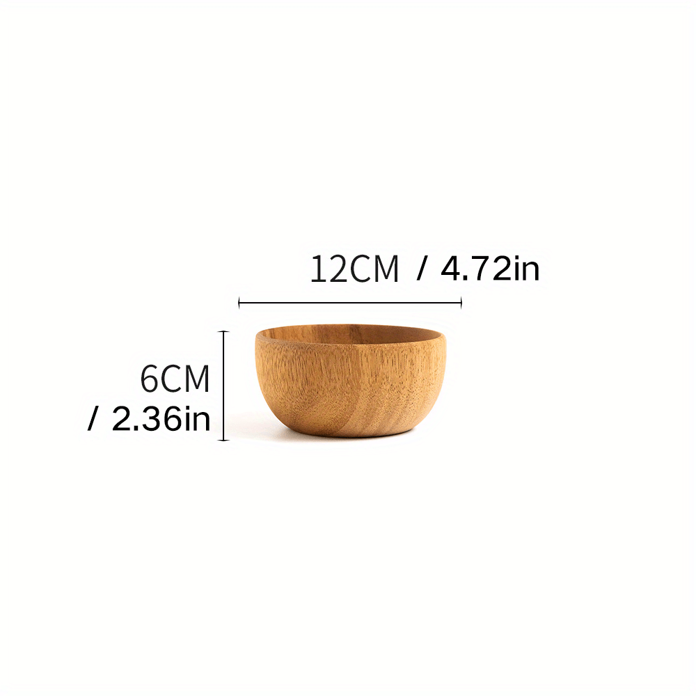 Solid Wood Salad Bowl Outdoor Camping Dining Utensils