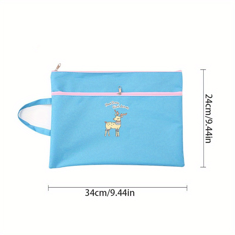 Cute Student Cartoon Portable File Bag Oxford Cloth A4 - Temu