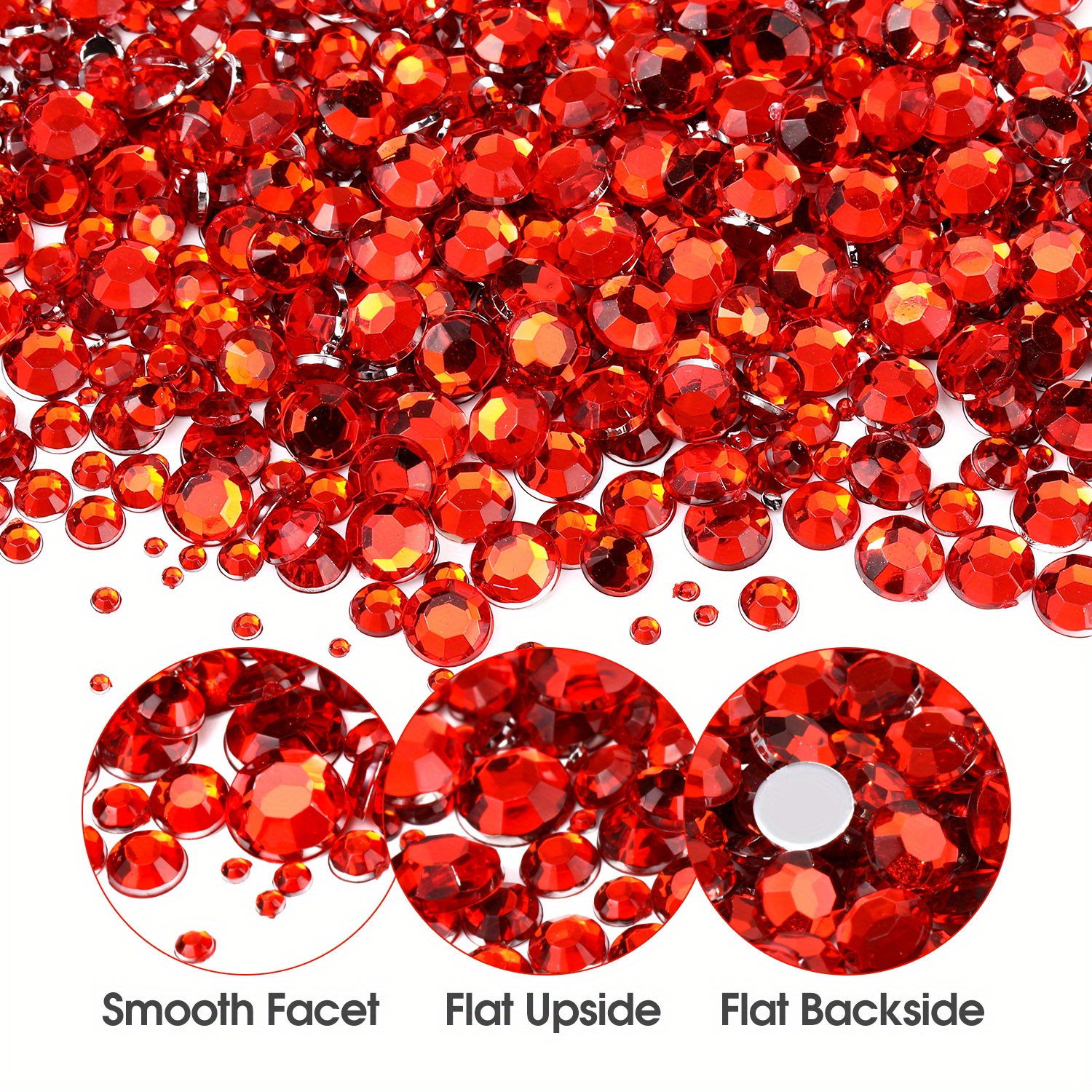 Transparent Red Color Rhinestones Ss4 ss16(1.5mm ) For Diy - Temu