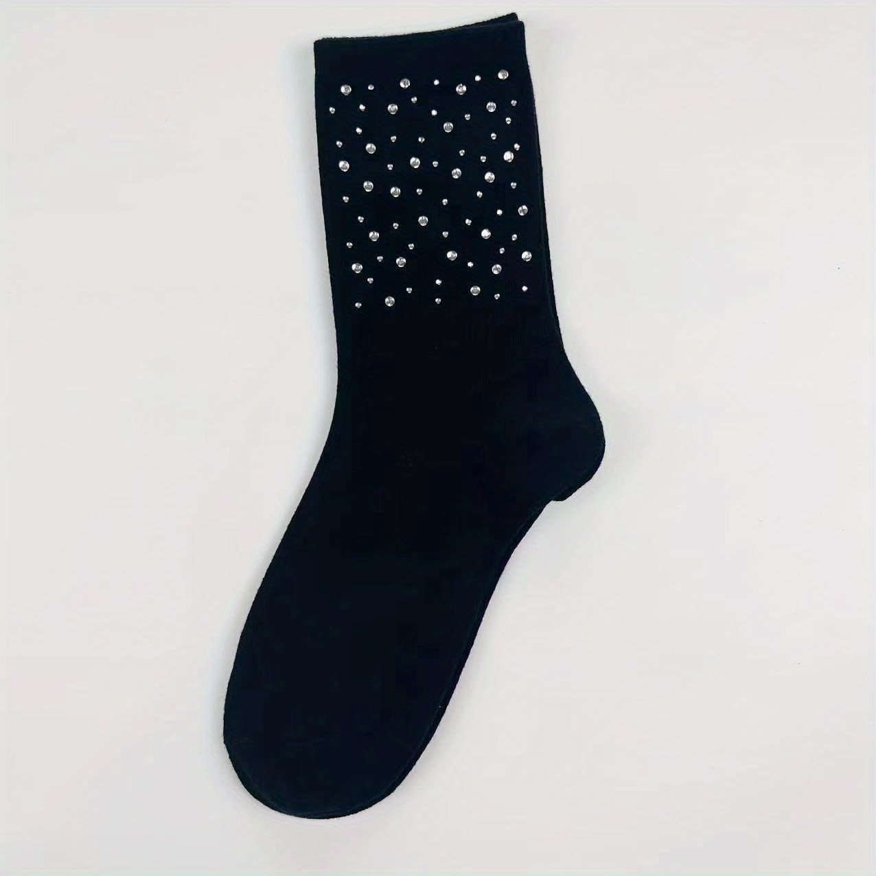 Image of White/black/grey/pink/red Pair Of Handmade Fashion Medium Sleeve Women's Socks