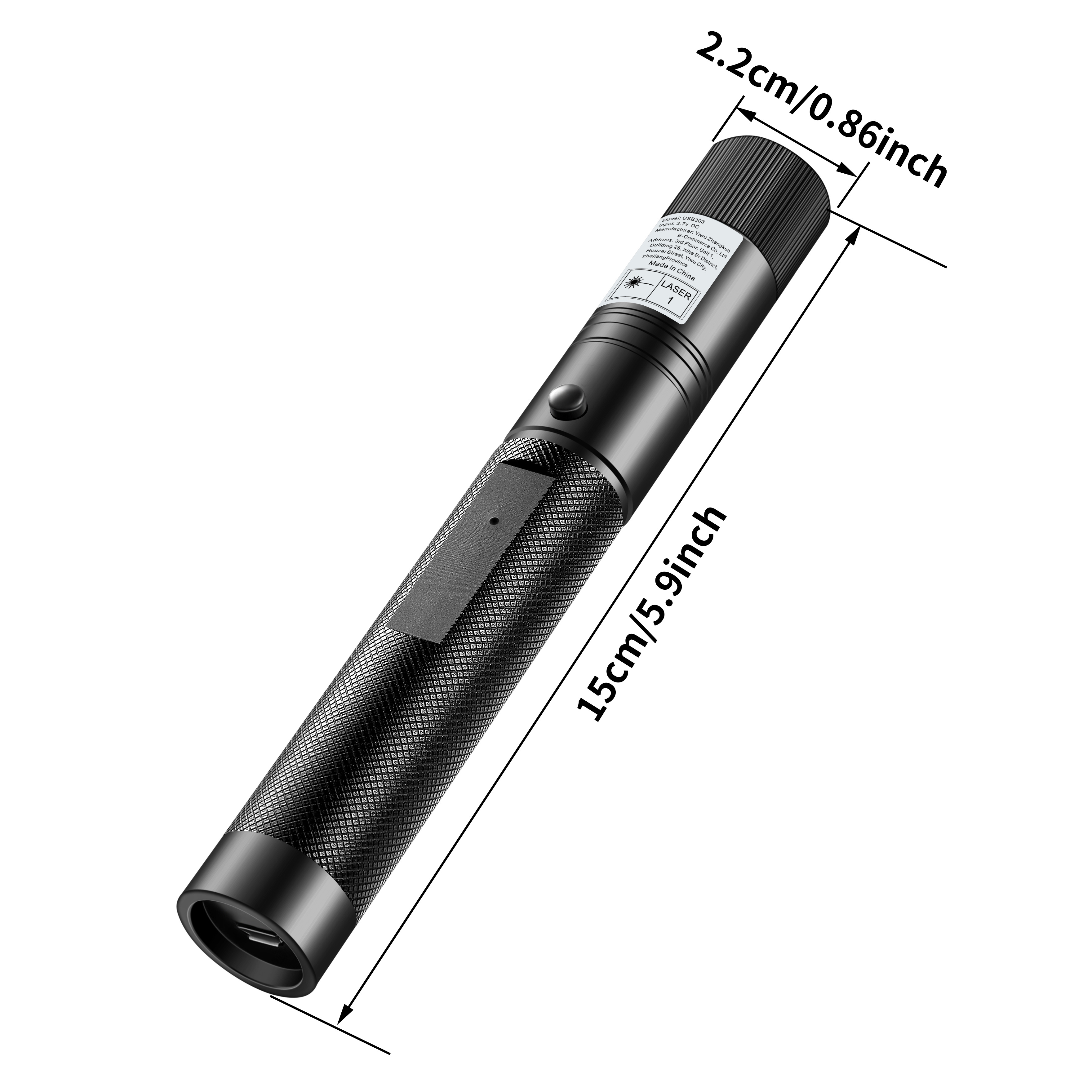 Pointeur Laser Vert, Torche Laser Rechargeable Par USB Avec Batterie