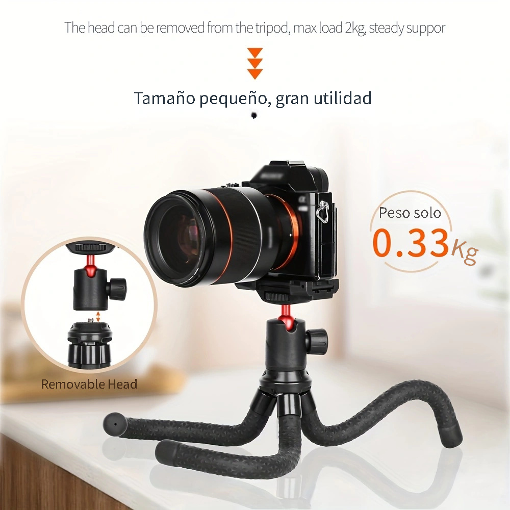 Soporte de trípode para cámara de 60 pulgadas, compatible con Canon Nikon  DSLR con soporte universal para teléfono para tableta, obturador remoto