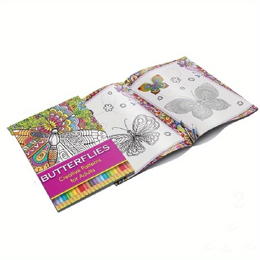 Flowers and Butterflies Stress Relief Coloring Book for Adults: An