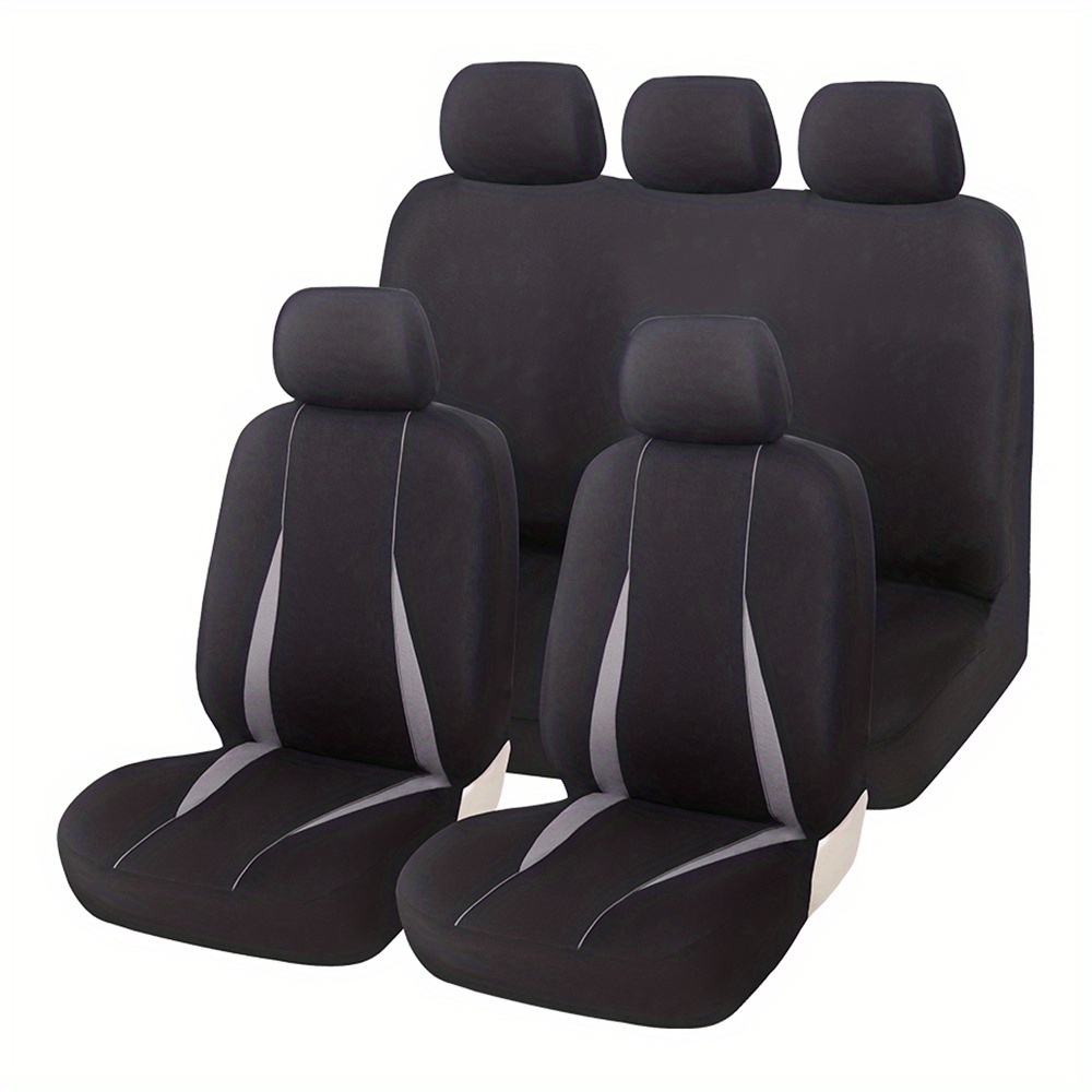 9pcs Seat Covers Safe for Air Bags Various Grey Red