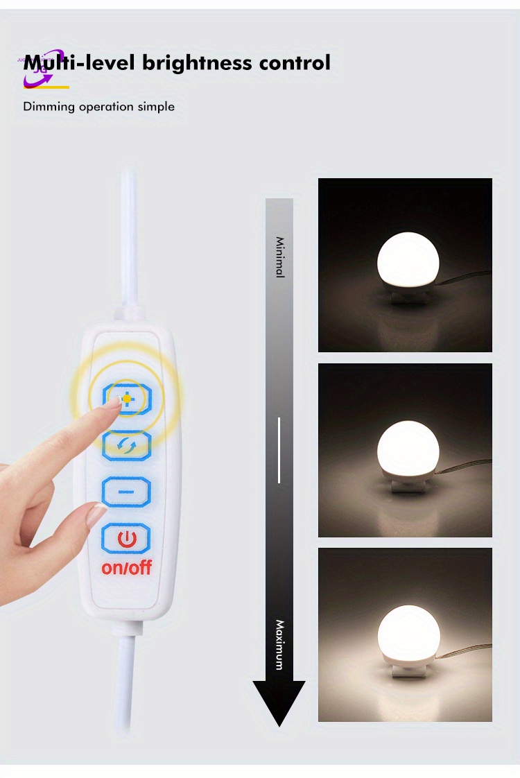 SLIMOON Miroir de courtoisie Hollywood avec lumières, miroir de maquillage  éclairé à ampoules LED à intensité