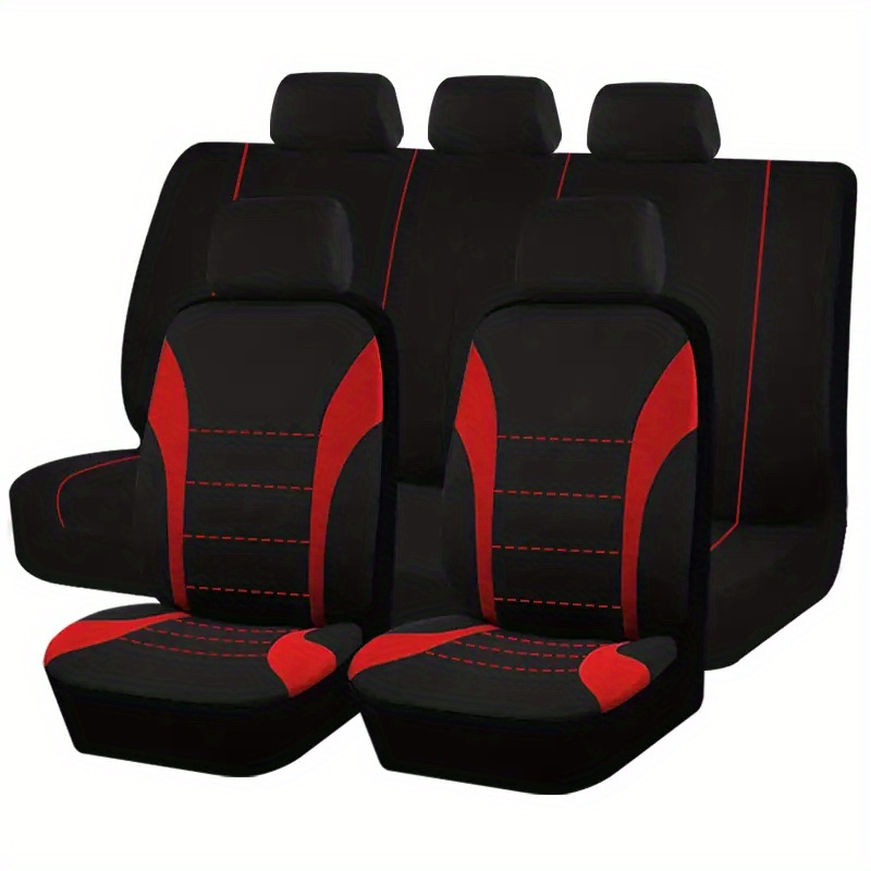 9pcs Seat Covers Safe for Air Bags Various Grey Red