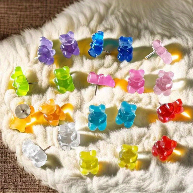 20pcsadorable Bears Push Pins Translucent Thumb Tacks Temu