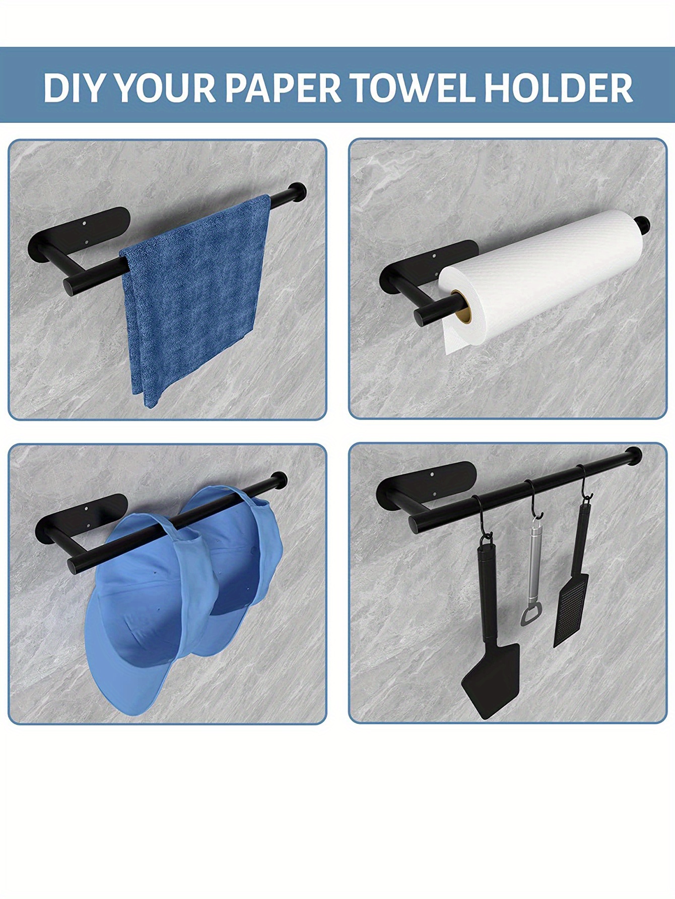 Wall mounted Paper Towel Holder Paper Towel Roll Holder Temu