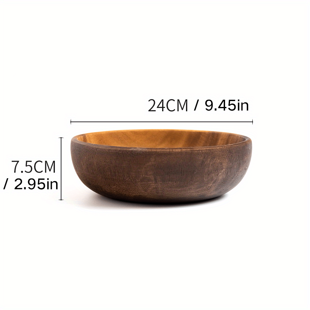 Solid Wood Salad Bowl Outdoor Camping Dining Utensils
