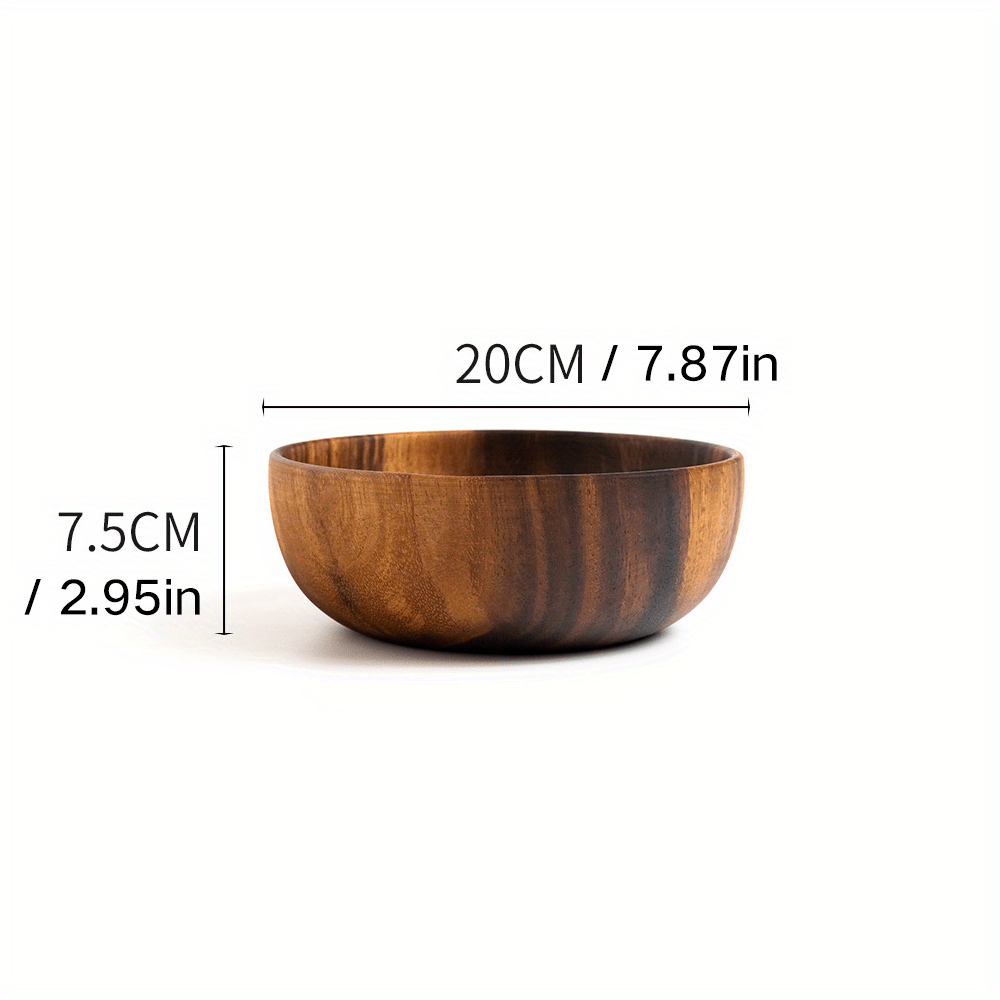 Solid Wood Salad Bowl Outdoor Camping Dining Utensils