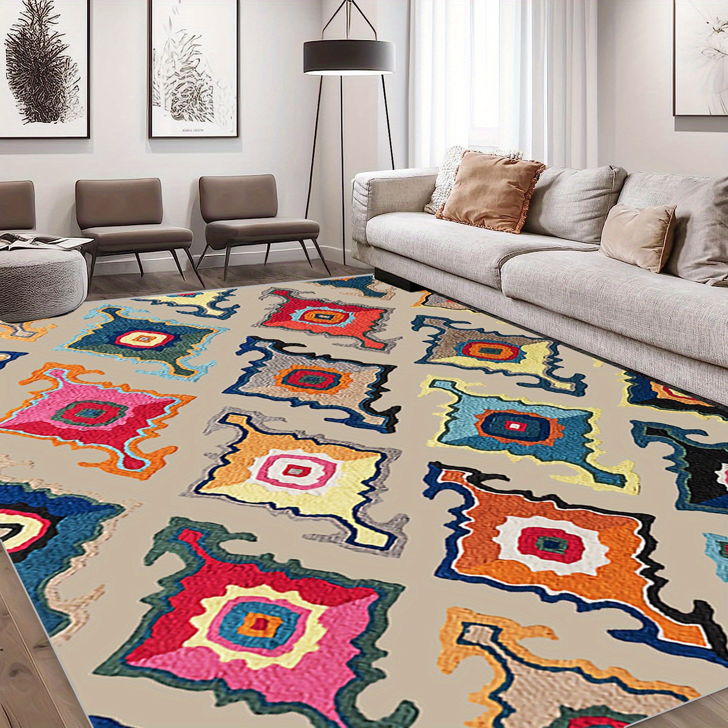 Moroccan Washable Rug For Living Room Area Rugs For Bedroom - Temu