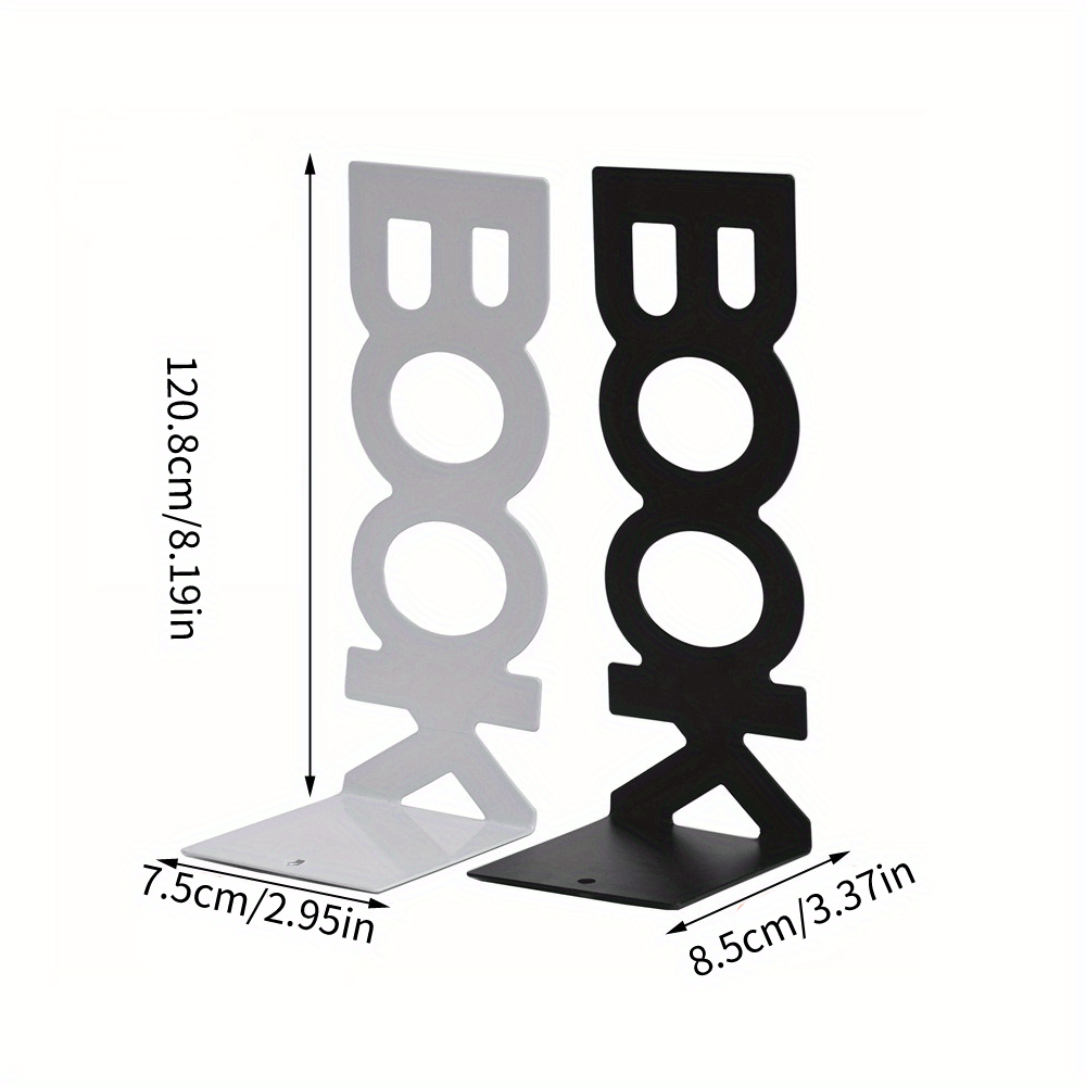 Bookend Alphabet Shaped Metal Support Book Stand Home Office Temu