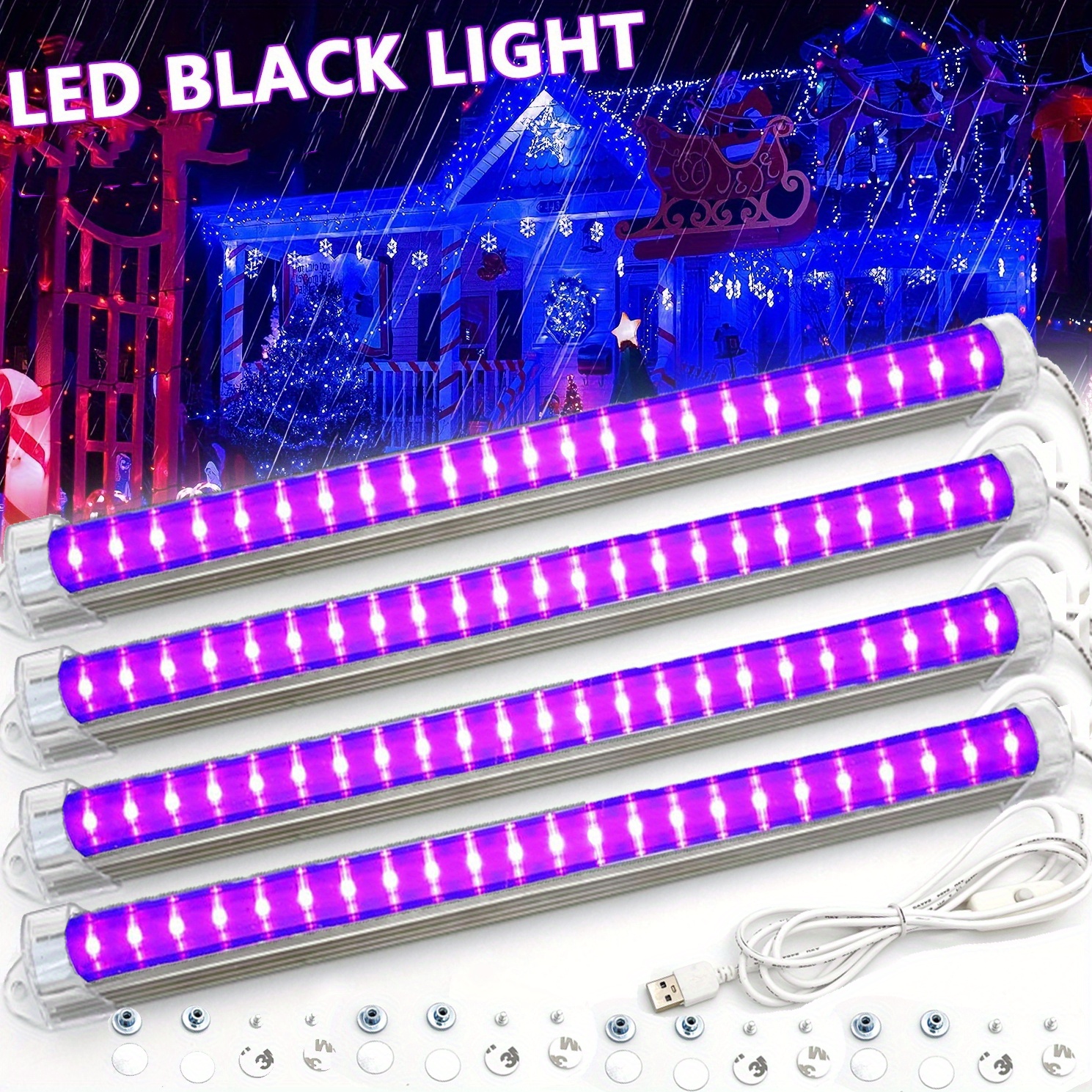 100W LED Black Light Bar Blacklight Flood Light Outdoor UV Black Lights for  Glow Party Stage Lighting Halloween Body Paint Decor