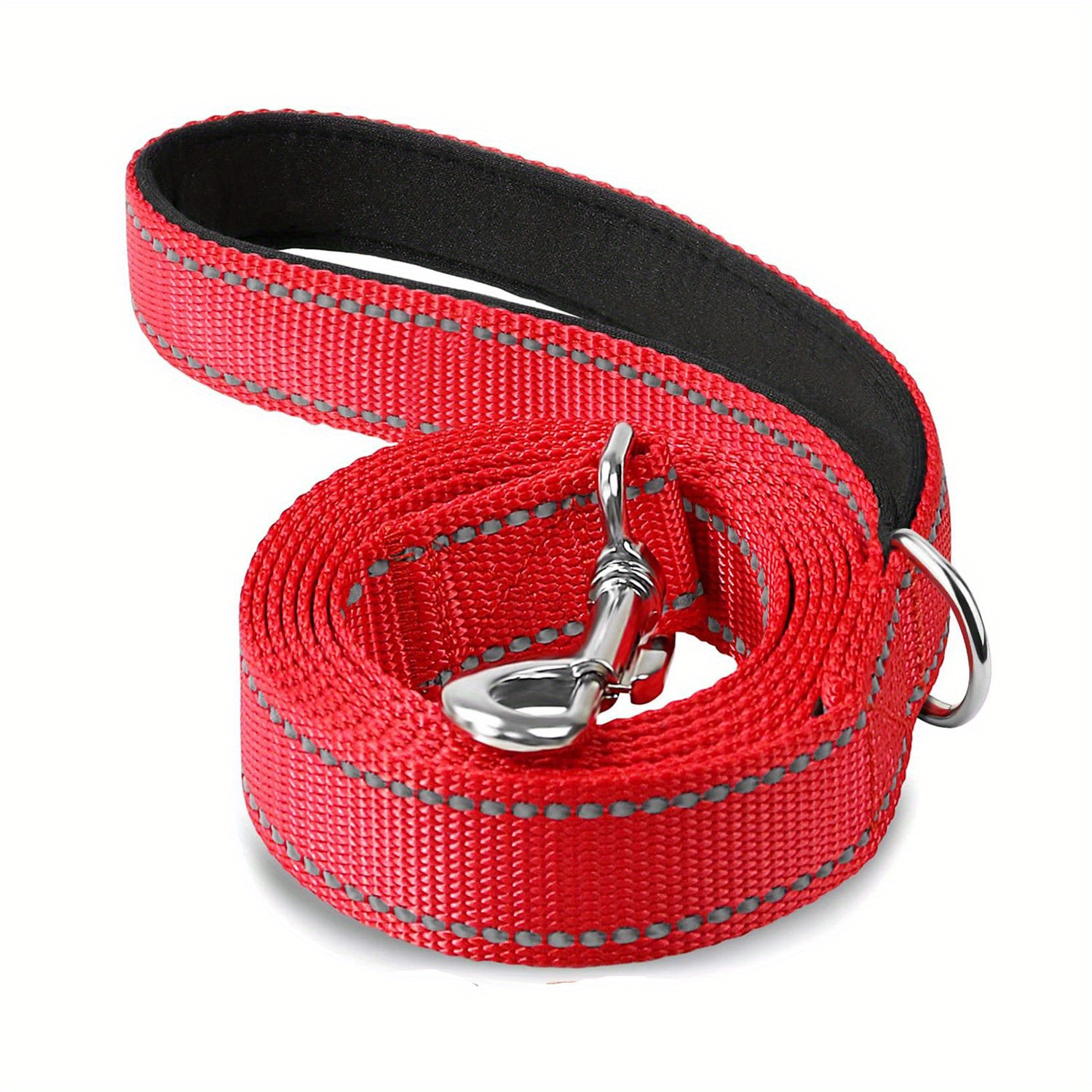 TEMU Mitooe 1pc Single Sided Reflective Dog Leash Soft Neoprene Padded Breathable 1 Inch Wide, 6ft/5ft/4ft For Medium & Large Dogs Walking And