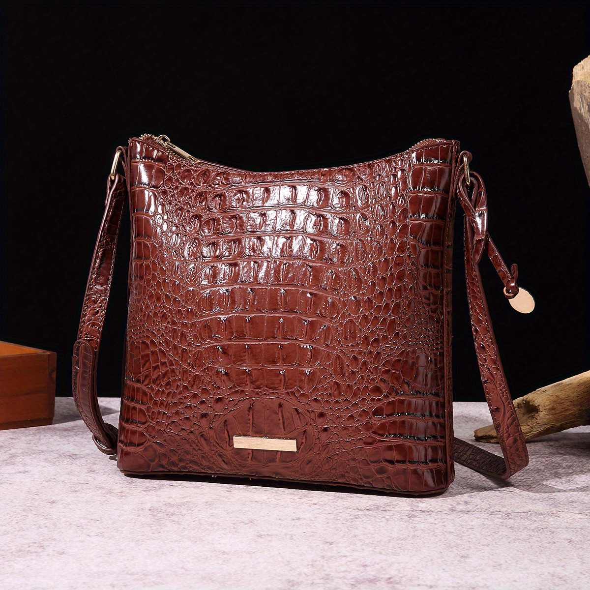 Luxury Women Crocodile Pattern Crossbody Bag Brahmin Bags Same