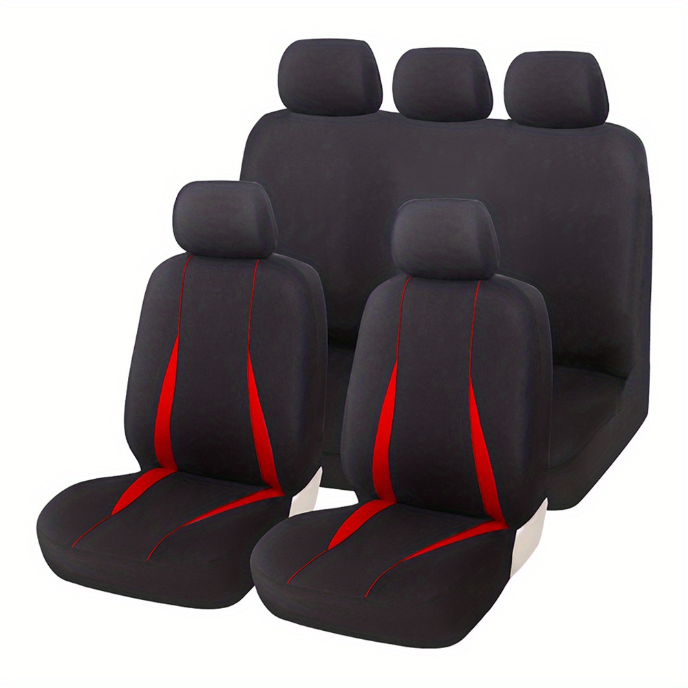 9pcs Seat Covers Safe for Air Bags Various Grey Red
