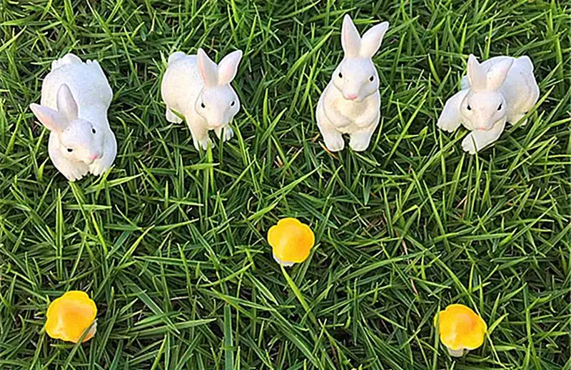 Figurine de lapin de pâques en résine, Mini lapin artisanal, accessoires de décoration de gâteau Figurine de lapin de pâques en résine, Mini lapin artisanal, accessoires de décoration de gâteau