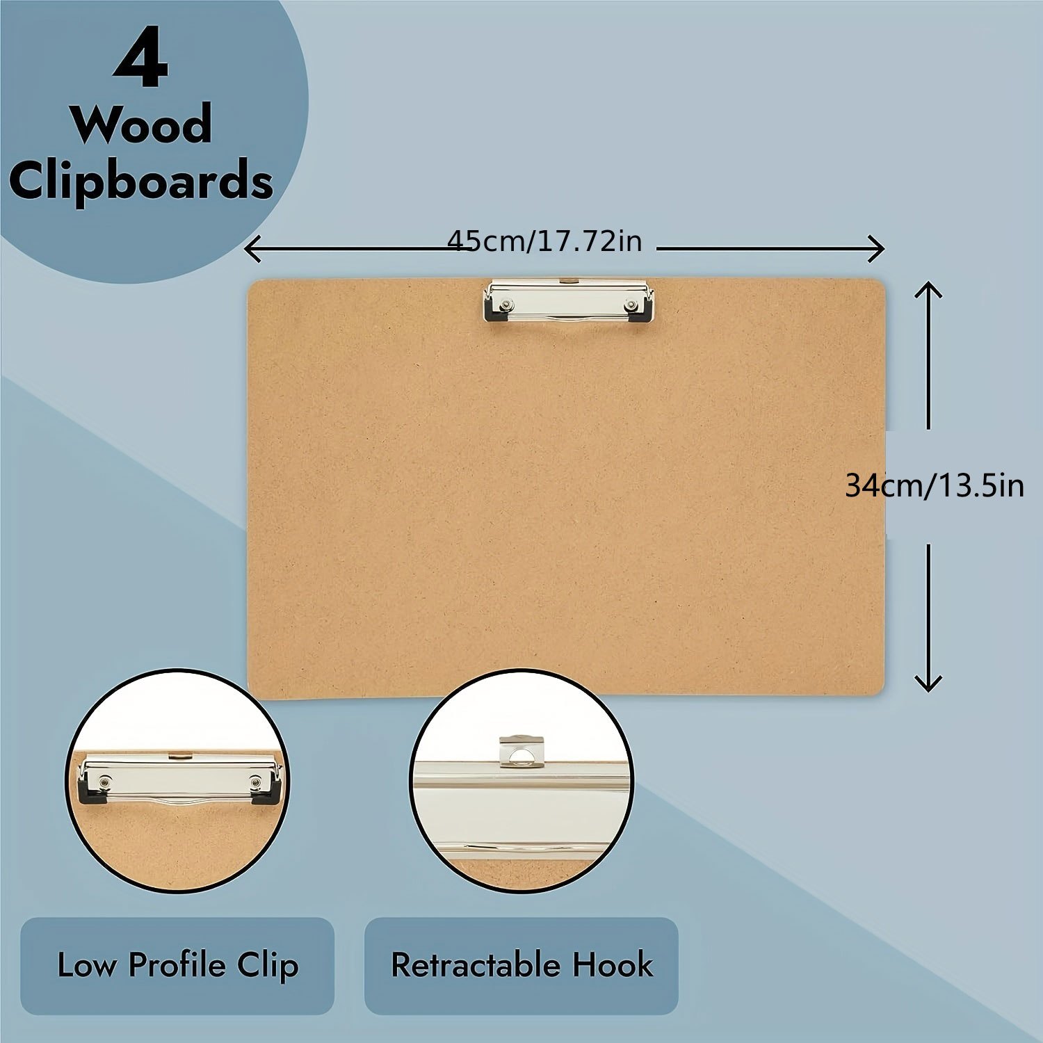 Oversized 13.3 X 17.7 Clipboard Horizontal Wood Board Wood - Temu