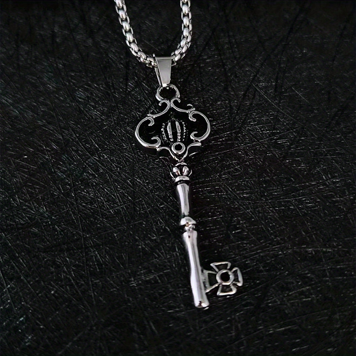 Men's Crown Key Pendant Necklace