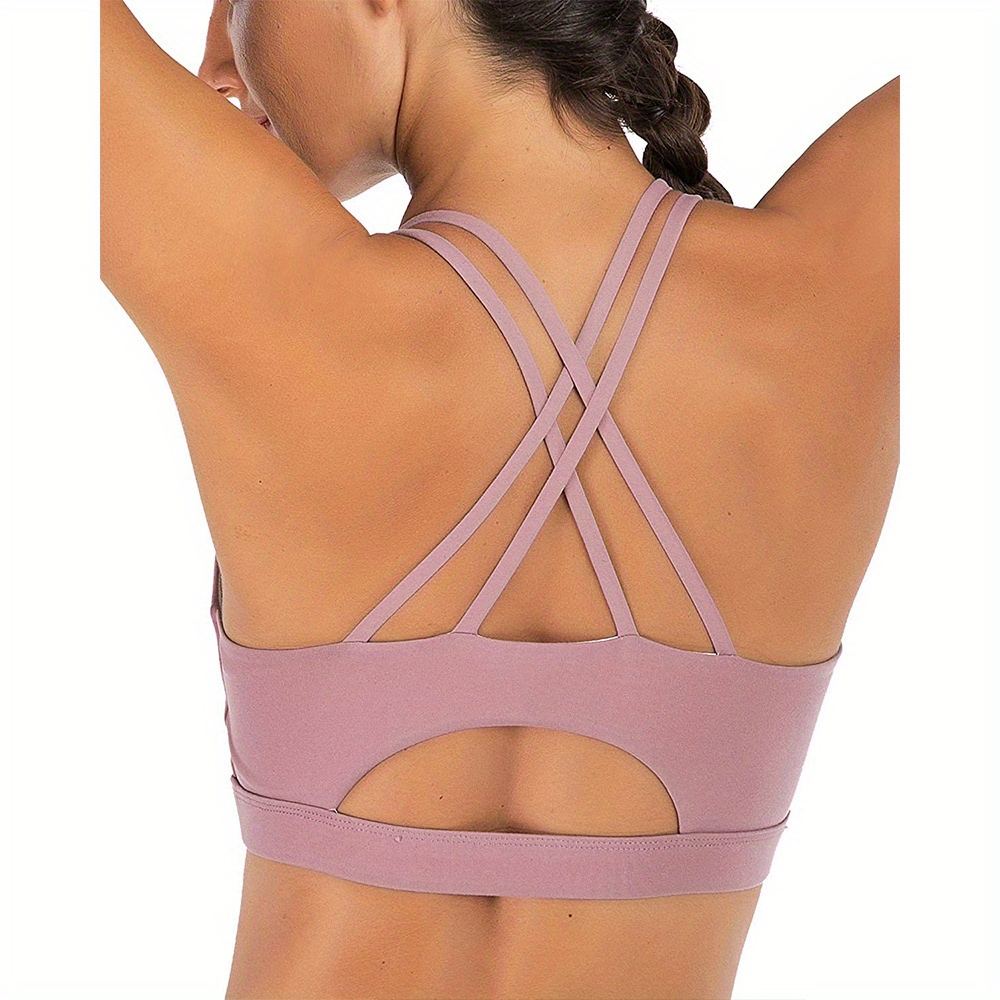 CXDTBH Crossover Back Sports Underwear Women's Gathered Shockproof Fitness  Tank Top Nude Training Yoga Bra (Color : D, Size : Large) : :  Clothing, Shoes & Accessories